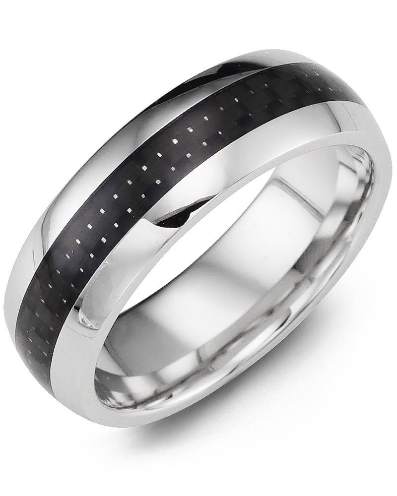 Madani Cobalt Polished Dome Carbon Fiber Ring 7mm