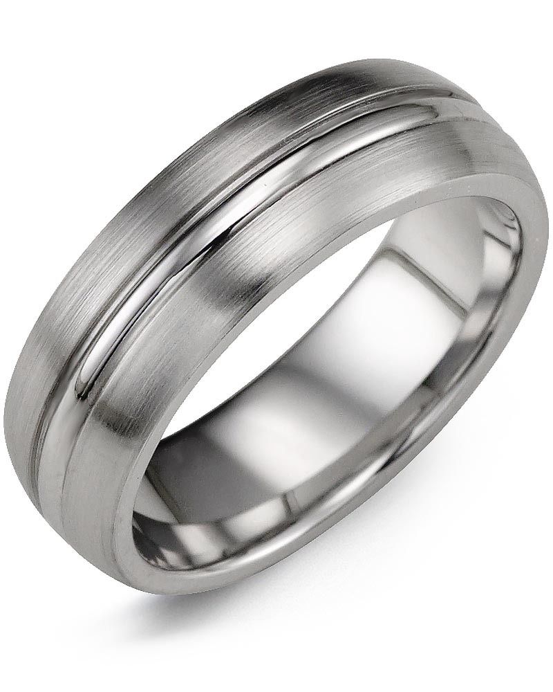 Madani Cobalt Brushed Polished Accent Ring 7mm