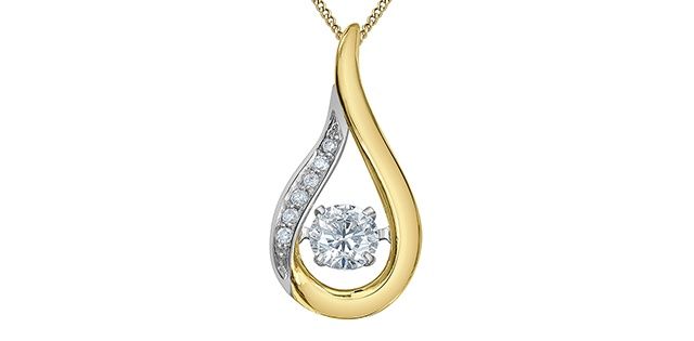 Corona Lab Diamond Necklace Pulse 10KYW .33TW PP4761YW/33