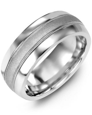 Madani Cobalt &amp; 10k Classic Yellow Gold Milgrain Ring 6.5mm