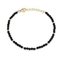 REIGN Bracelet Sterling Gold Plated - Black Agate