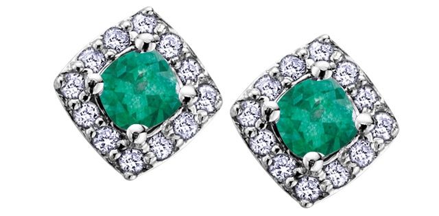 Corona Emerald 10KW Gemstone Earrings DX566