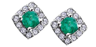 Corona Emerald 10KW Gemstone Earrings DX566