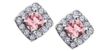 Corona Pink Tourmaline 10KW Gemstone Earrings DX566