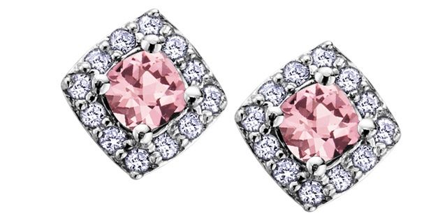 Corona Pink Tourmaline 10KW Gemstone Earrings DX566
