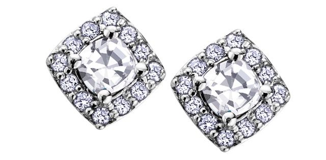 Corona White Topaz 10KW Gemstone Earrings DX566