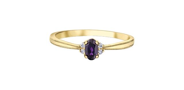 Corona Amethyst 10KY Gemstone Ring DX896