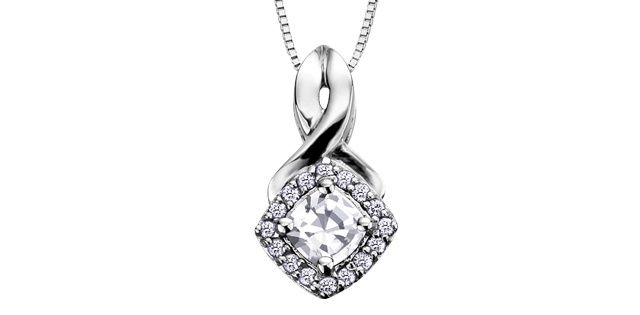 Corona White Topaz 10KW Necklace DX567