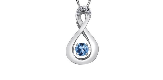Corona Blue Topaz 10KW Pulse Necklace DX666