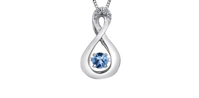 Corona Blue Topaz 10KW Pulse Necklace DX666