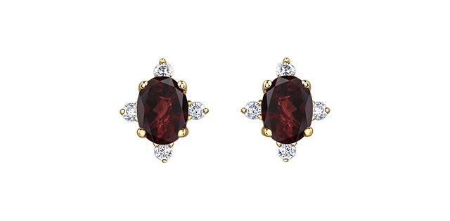 Corona Garnet 10KY Gemstone Earrings DX894