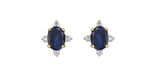 Corona Sapphire 10KY Gemstone Earrings DX894