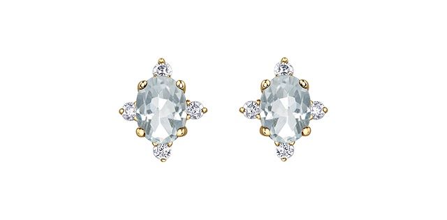 Corona White Topaz 10KY Gemstone Earrings DX894