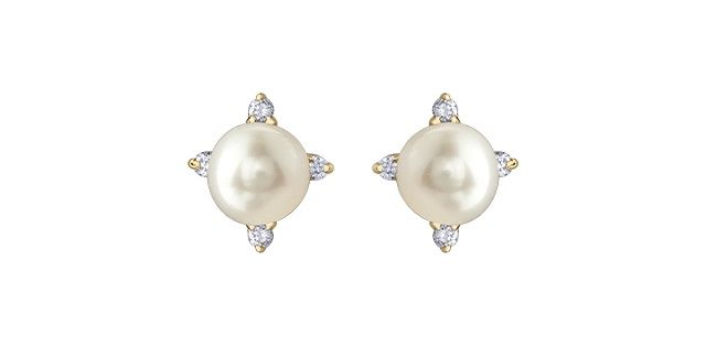 Corona Pearl 10KY Gemstone Earrings DX894