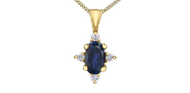 Corona Sapphire 10KY Gemstone Necklace DX895