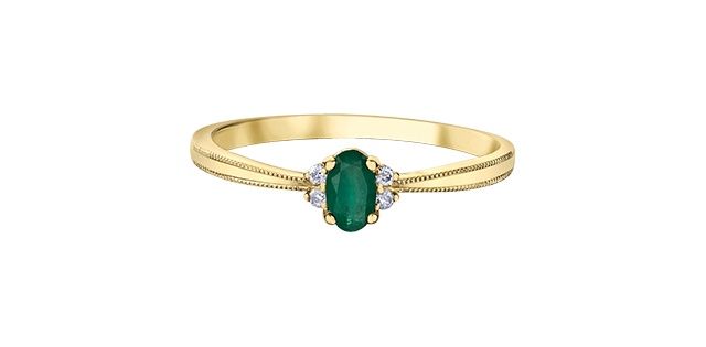Corona Emerald 10KY Gemstone Ring DX896