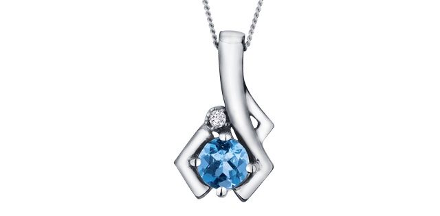 Corona Blue Topaz 10KW Gemstone Necklace DX581