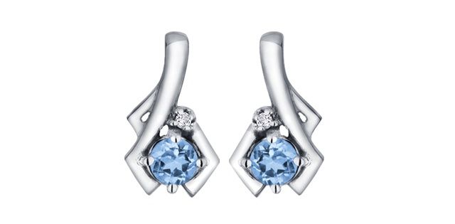Corona Blue Topaz 10KW Gemstone Earrings DX578