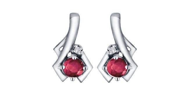 Corona Ruby 10KW Gemstone Earrings DX578