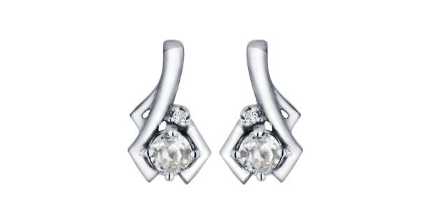 Corona White Topaz 10KW Gemstone Earrings DX578