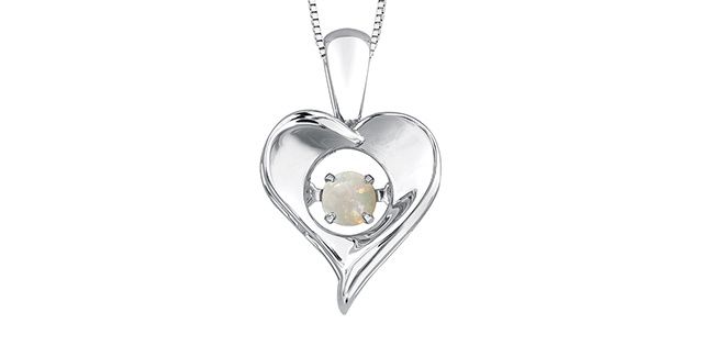 Corona Pulse Opal Sterling Silver Heart Necklace DX664