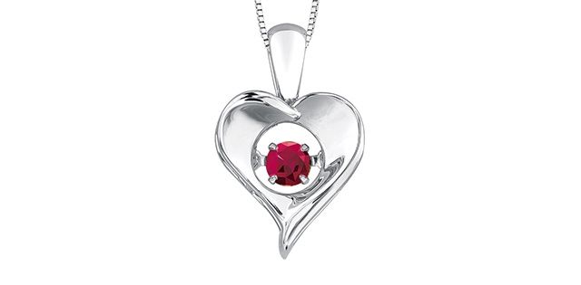 Corona Pulse Ruby Sterling Silver Heart Necklace DX664