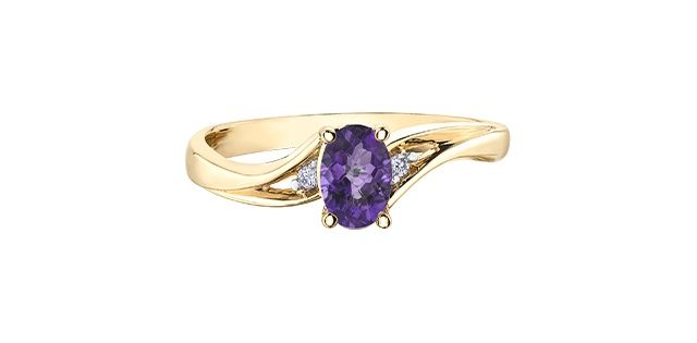 Corona Amethyst 10KY Gemstone Ring DX963