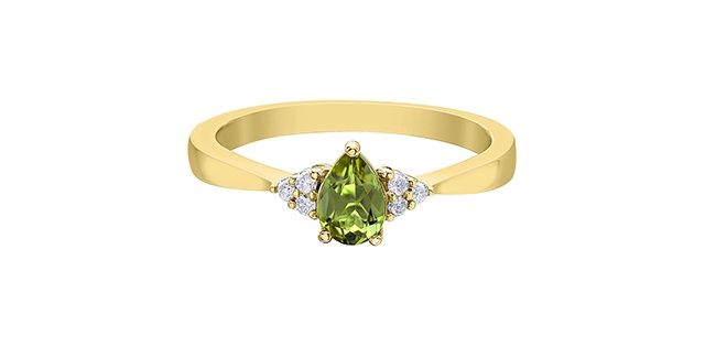Corona Peridot 10KY Gemstone Ring DX941