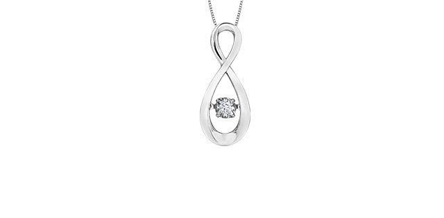 Corona Pulse Diamond Necklace 10KW .03TW DX736W