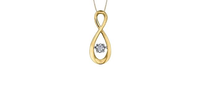 Corona Pulse Diamond Necklace 10KYW .03TW DX736Y