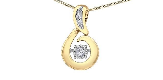 Corona Pulse Diamond Necklace 10KYW .05CT DD8127