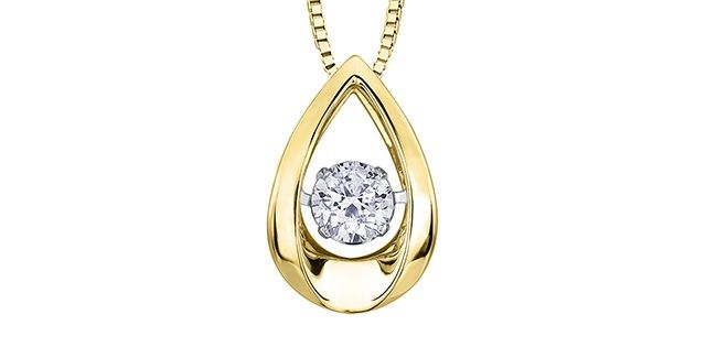 Corona Pulse Diamond Necklace 10KYW .05TW DX780