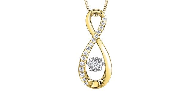 Corona Pulse Diamond Necklace 10KYW .10TW DD7830