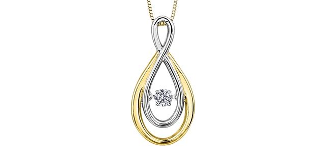 Corona Pulse Diamond Necklace 10KYW .10TW  DD3159