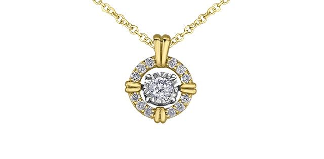 Corona Pulse Diamond Necklace 10KYW .24TW DD8306