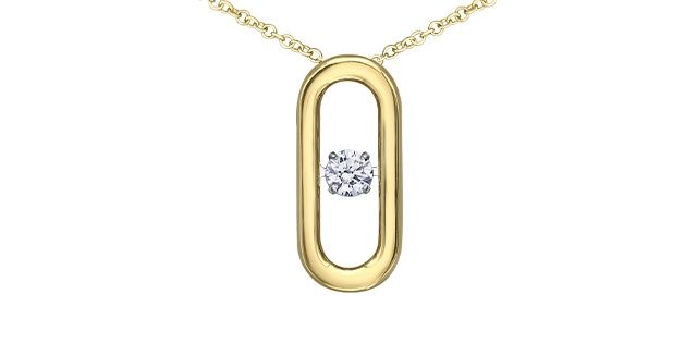 Maple Leaf Diamond Pulse Necklace 10KY .23TW PP4618