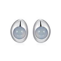REIGN Earrings Sterling - Blue Chalcedony Pebble R2AWAMA400