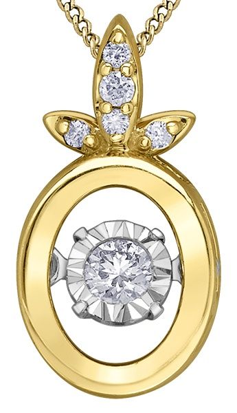 Corona Pulse Diamond Necklace 10KYW .10TW PP4698YW/10C-10