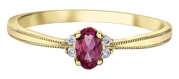 Corona Pink Tourmaline 10KY Gemstone Ring DX896