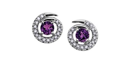 Corona Amethyst 10KW Gemstone Earrings