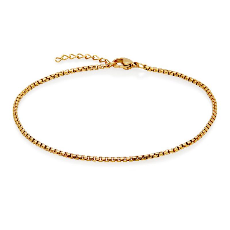 SteelX Anklet Stainless Steel - Gold Plated Box Chain T1XG040290