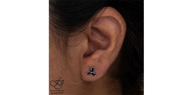 Forever Black Sapphire Earrings 10KW ELU27219