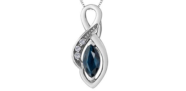 Forever Diamond Sapphire Necklace 10KW .018TW 20009