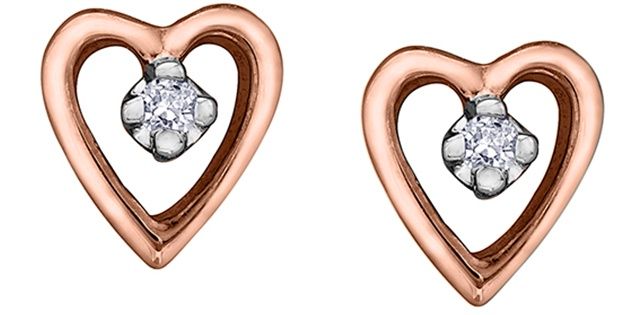 Forever Diamond Heart Earrings 10KR .02TW 20044