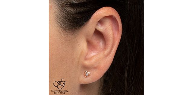 Forever Diamond Heart 10KR .02TW Earrings ELU27194