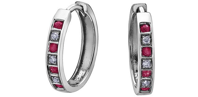 Forever Diamond Ruby Earrings 10KW .03TW 20012