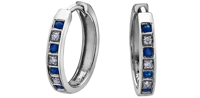 Forever Diamond Sapphire Earrings 10KW .03TW 20011