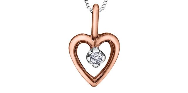 Forever Diamond Heart 10KR .01TW Necklace PLT27194