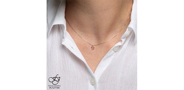 Forever Diamond Heart 10KR .01TW Necklace PLT27194