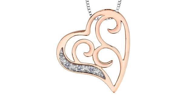 Forever Diamond Heart 10KRW .015TW Necklace PLT25130